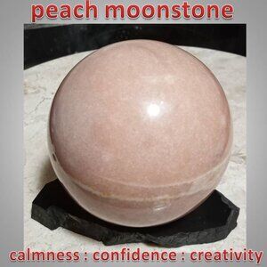 ❤️ 84mm peach moonstone sphere 01